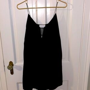 The Impeccable Pig spaghetti strap black dress with inner lining. Size large.